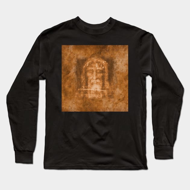 The Shroud of Turin Holy Face Crucifix Cross Jesus Passion 101 OA Long Sleeve T-Shirt by hispanicworld